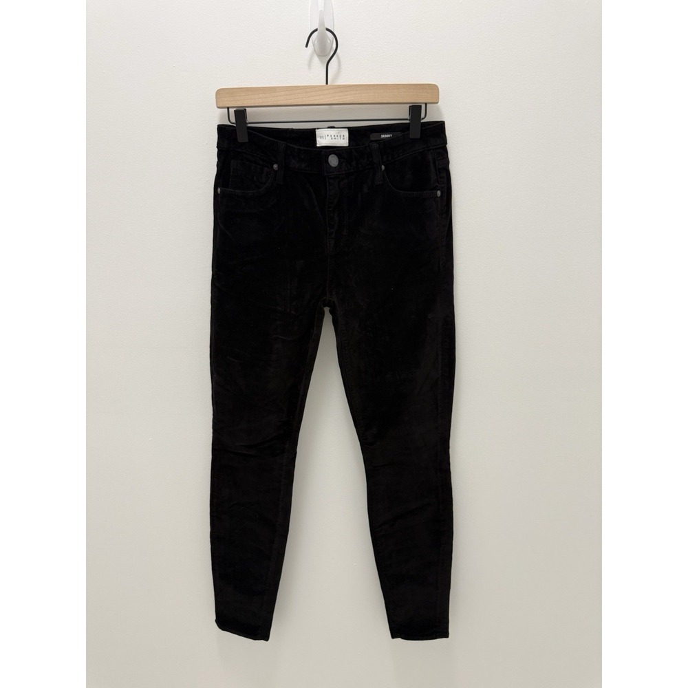 Parker Smith Women's Velvet Skinny Jeans Size 28 Black Stretch Made in USA